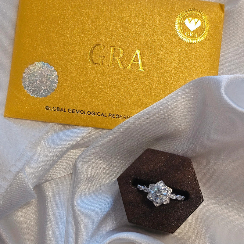 Floral Moissanite Ring 1ct – 925 Sterling Silver