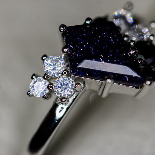 Twilight Sparkle – Blue Sandstone Ring | 925 Silver Moonstone&Sage