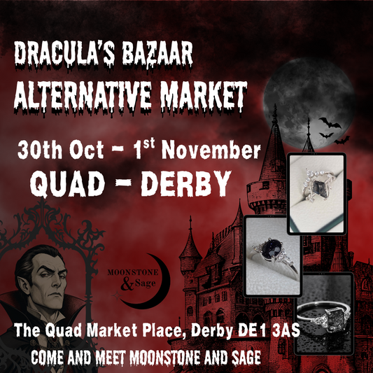 Join Moonstone & Sage at Dracula’s Bazaar Alternative Market in Derby! Moonstone & Sage