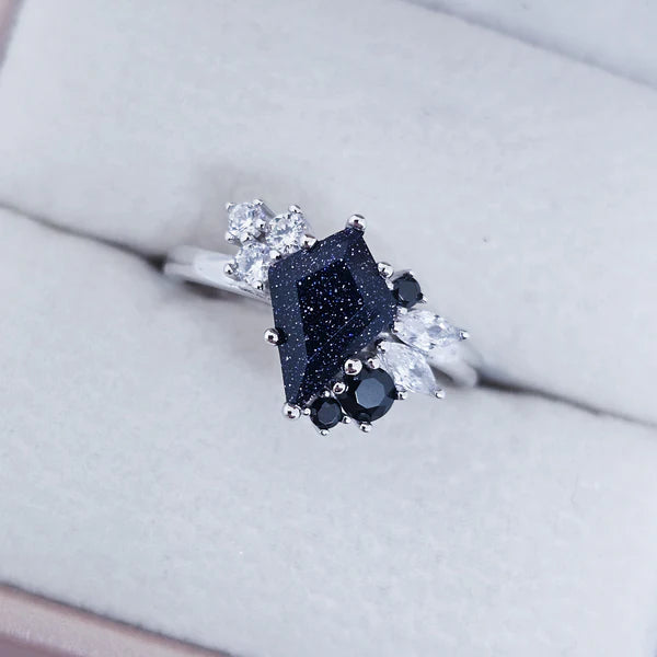 Twilight Sparkle – Blue Sandstone Ring | 925 Silver Moonstone&Sage