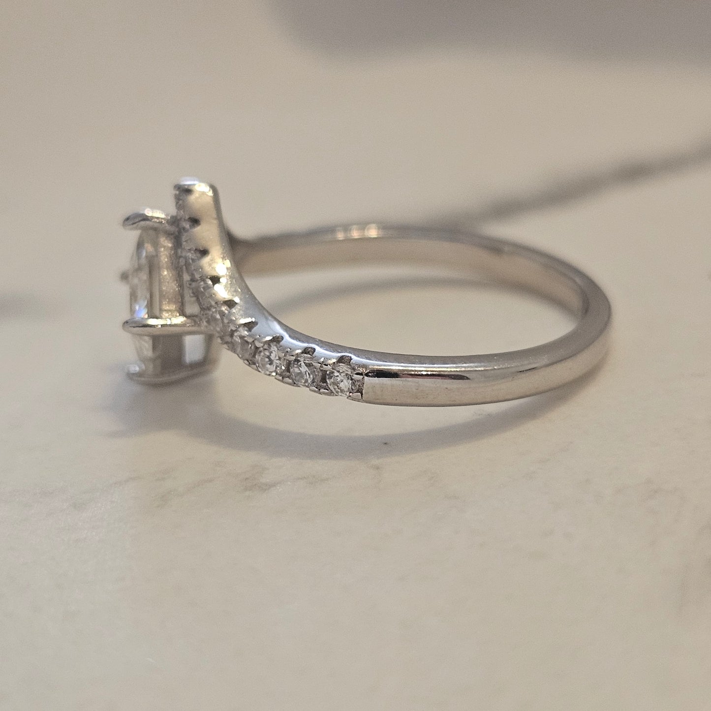 Silver Cascade Ring - 1ct Moissanite 925 Silver