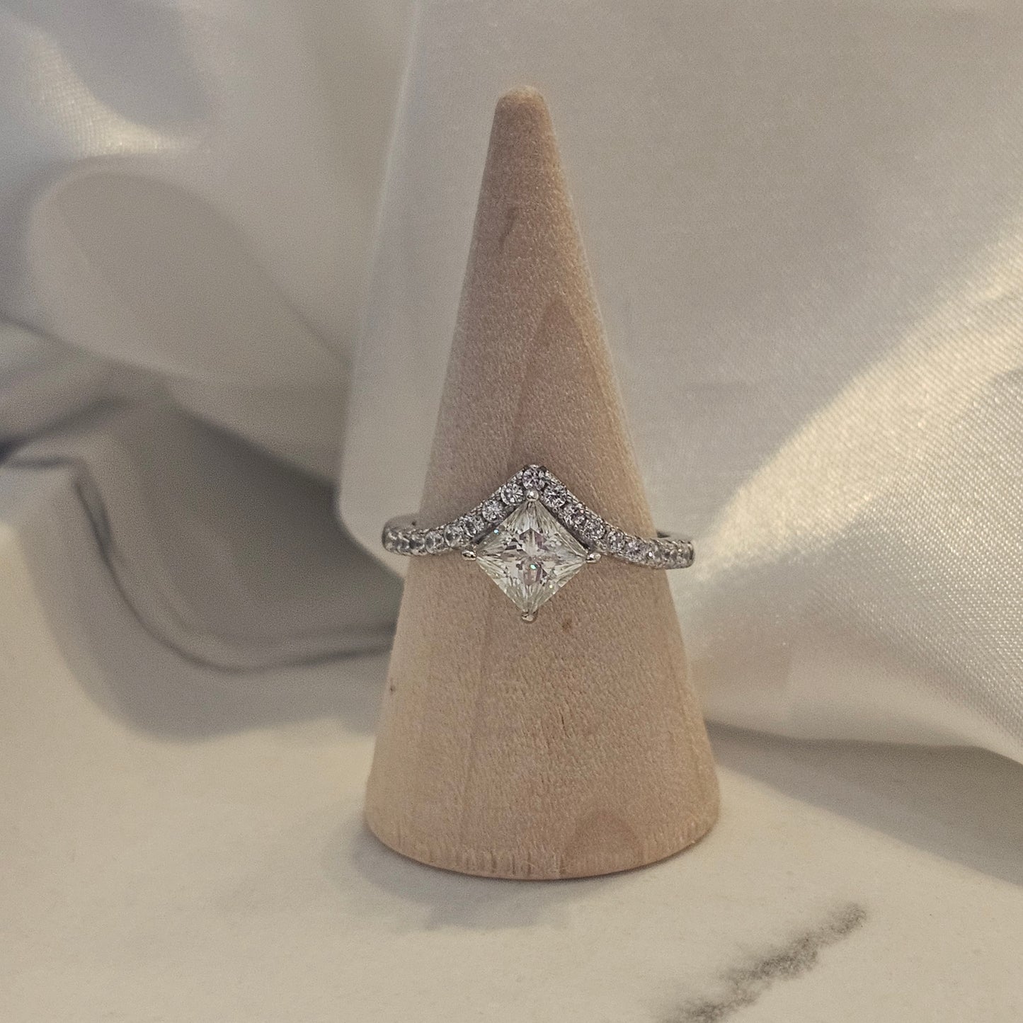 Silver Cascade Ring - 1ct Moissanite 925 Silver