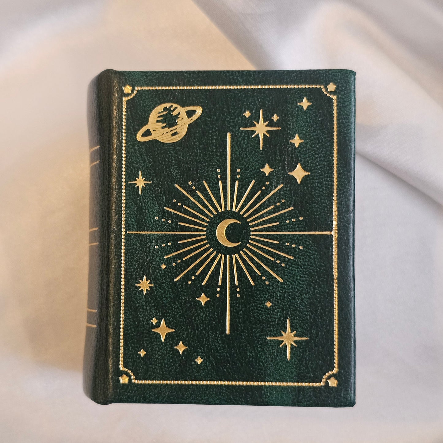 Natural Moss Agate Hexagon-Cut Ring 925 Silver