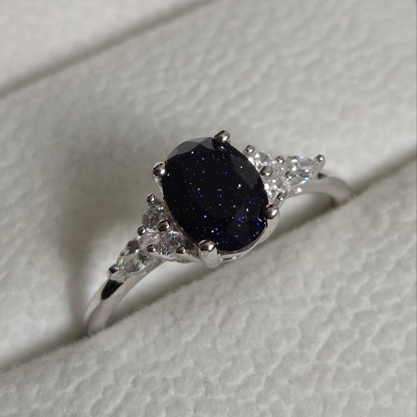 blue goldstone ring uk