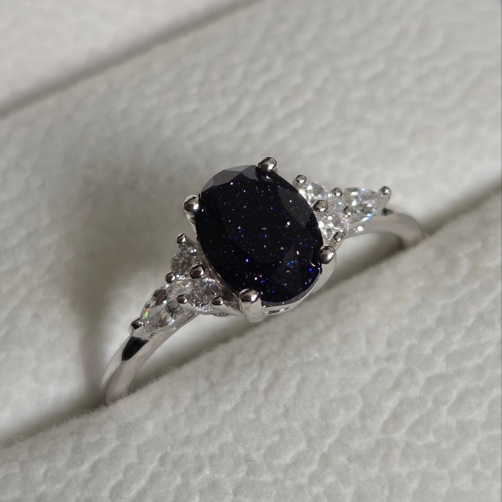 blue goldstone ring uk