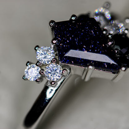 Twilight Sparkle – Blue Sandstone Ring | 925 Silver Moonstone&Sage