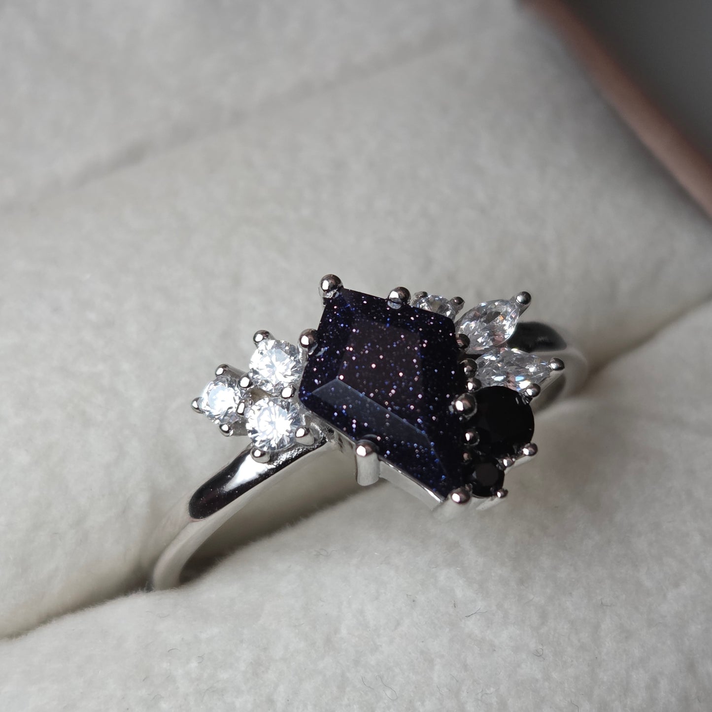 Twilight Sparkle – Blue Sandstone Ring | 925 Silver Moonstone&Sage