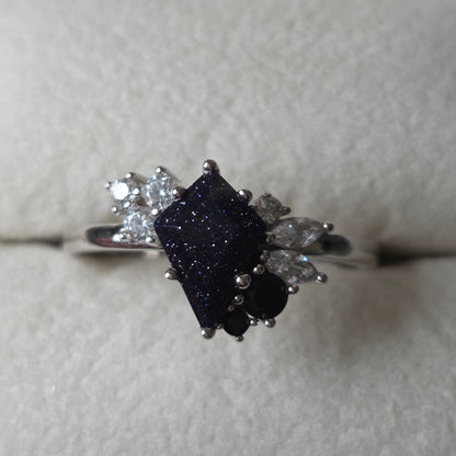 Twilight Sparkle – Blue Sandstone Ring | 925 Silver Moonstone&Sage