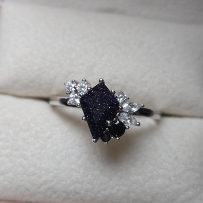 Twilight Sparkle – Blue Sandstone Ring | 925 Silver Moonstone&Sage